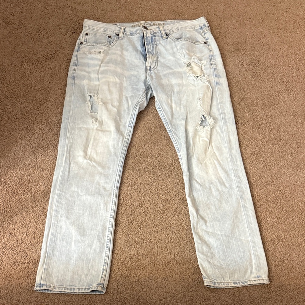 Distressed Light Blue Men's Jeans